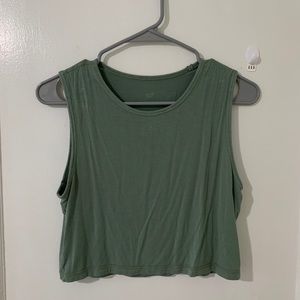 Green workout tank top